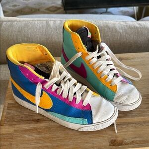 Nike Blazer High-Top Sneakers in Yellow, Teal, Pink, Blue